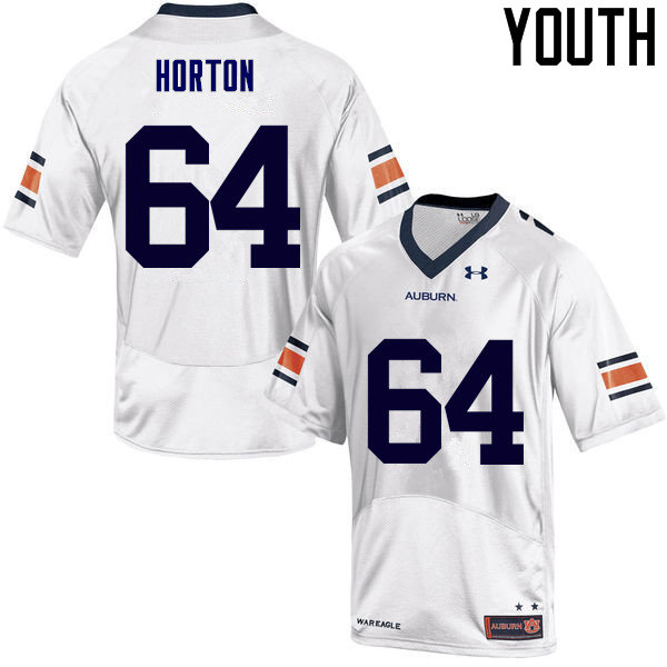 Auburn Tigers Youth Mike Horton #64 White Under Armour Stitched College NCAA Authentic Football Jersey YEA2874MM